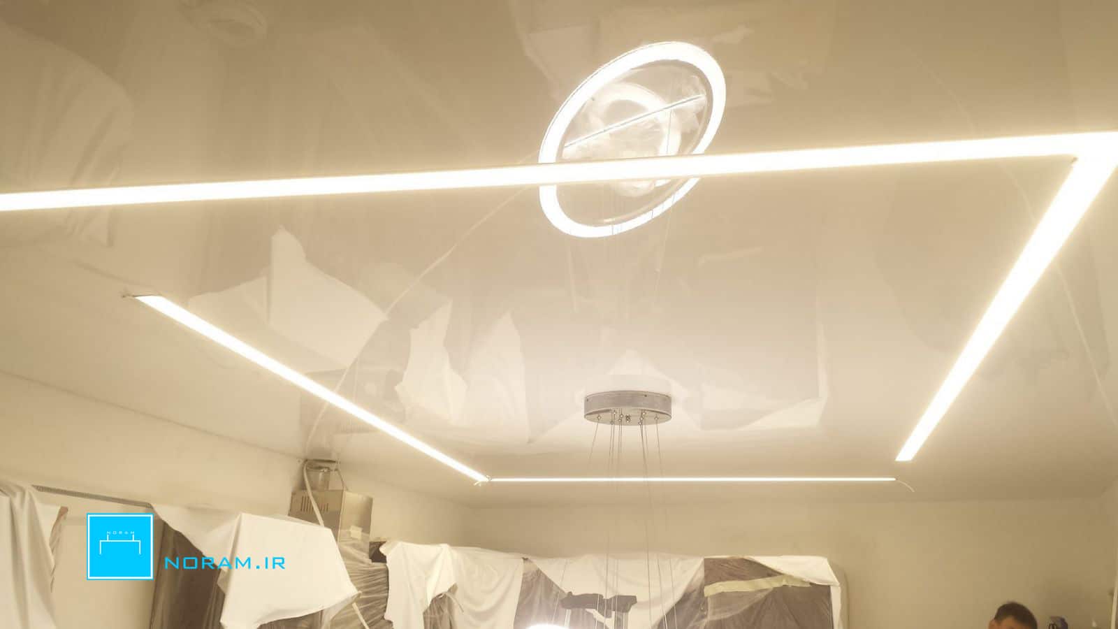 لاین نوری در سقف کشسان
