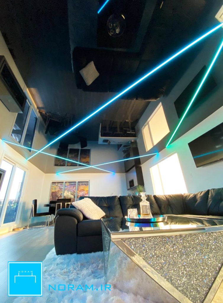 سقف کشسان لاکر به همراه نور خطی