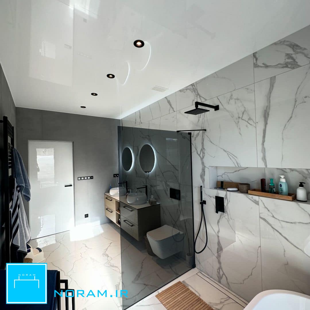 سقف کشسان لاکر بهمراه روشنایی مینیمال نمونه کار نورام در شهر تهران